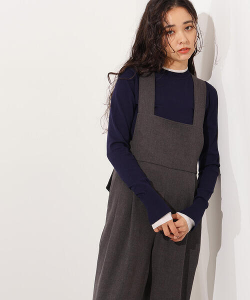 N.(N. Natural Beauty Basic)(エヌエヌナチュラルビューティーベーシック)の「レイヤード風ニット(ニット/セーター・レディース・ネイビー/ブルー/チャコールグレー・MEDIUM)」の4枚目の写真