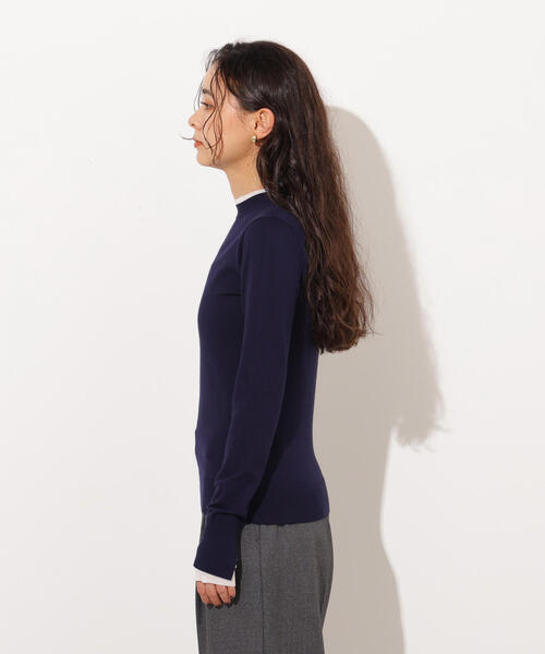 N.(N. Natural Beauty Basic)(エヌエヌナチュラルビューティーベーシック)の「レイヤード風ニット(ニット/セーター・レディース・ネイビー/ブルー/チャコールグレー・MEDIUM)」の10枚目の写真