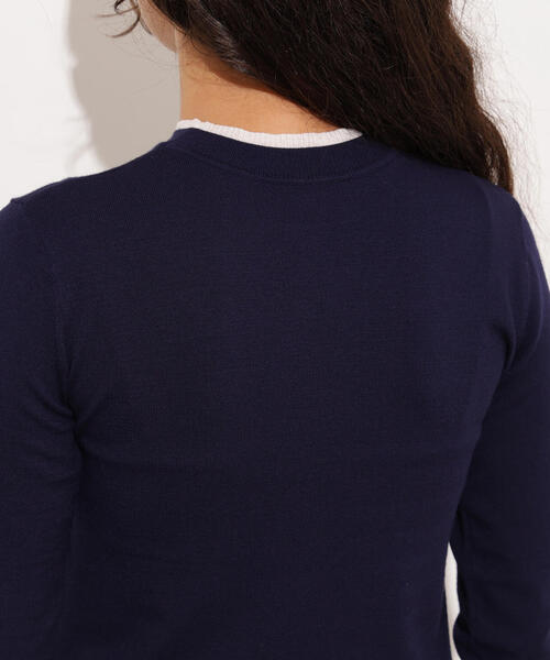 N.(N. Natural Beauty Basic)(エヌエヌナチュラルビューティーベーシック)の「レイヤード風ニット(ニット/セーター・レディース・ネイビー/ブルー/チャコールグレー・MEDIUM)」の13枚目の写真