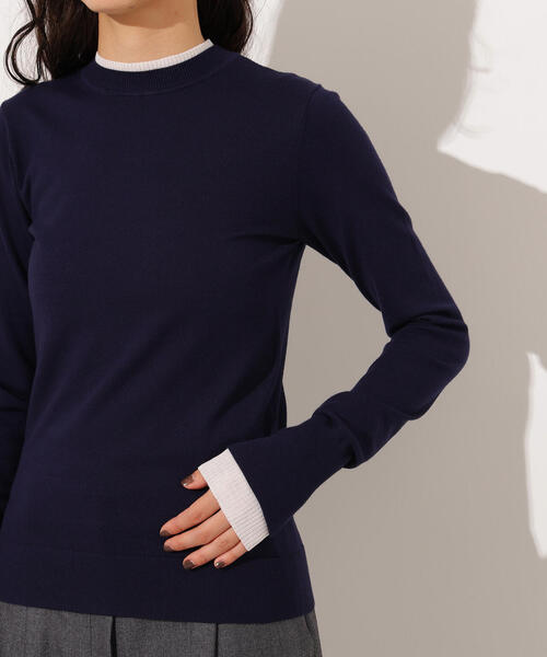 N.(N. Natural Beauty Basic)(エヌエヌナチュラルビューティーベーシック)の「レイヤード風ニット(ニット/セーター・レディース・ネイビー/ブルー/チャコールグレー・MEDIUM)」の14枚目の写真