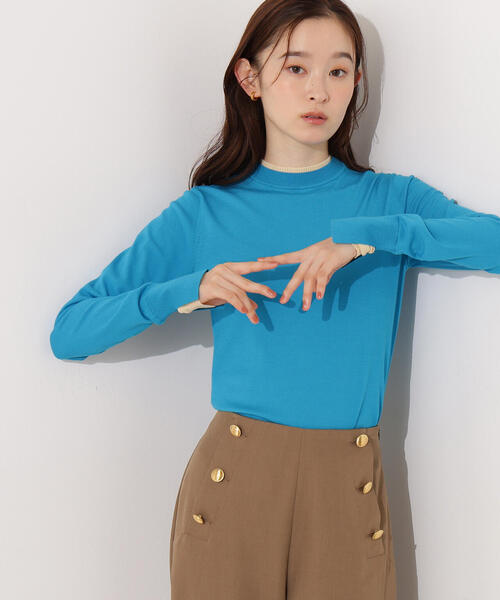 N.(N. Natural Beauty Basic)(エヌエヌナチュラルビューティーベーシック)の「レイヤード風ニット(ニット/セーター・レディース・ネイビー/ブルー/チャコールグレー・MEDIUM)」の3枚目の写真