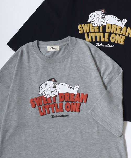 Disney(ディズニー)の「Disney/ディズニー ファミリープリント ワイドシルエット 7分袖Tシャツ(Tシャツ/カットソー・レディース・ネイビー/オフホワイト/ライトピンク/ミント/マスタード/グレイッシュベージュ/カーキ/グレー・M/L)」の3枚目の写真