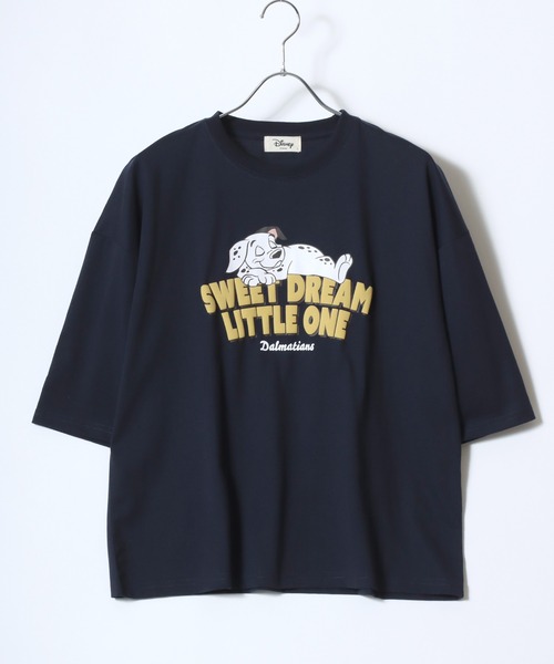 Disney(ディズニー)の「Disney/ディズニー ファミリープリント ワイドシルエット 7分袖Tシャツ(Tシャツ/カットソー・レディース・ネイビー/オフホワイト/ライトピンク/ミント/マスタード/グレイッシュベージュ/カーキ/グレー・M/L)」の13枚目の写真