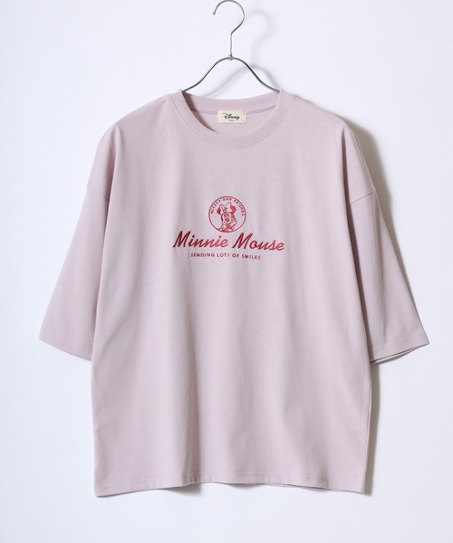 Disney(ディズニー)の「Disney/ディズニー ファミリープリント ワイドシルエット 7分袖Tシャツ(Tシャツ/カットソー・レディース・ネイビー/オフホワイト/ライトピンク/ミント/マスタード/グレイッシュベージュ/カーキ/グレー・M/L)」の17枚目の写真