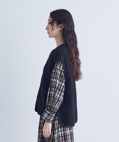 conges payes ADIEU TRISTESSE（コンジェ ペイエ アデュートリステス）の「ライナー付きステンカラーコート（その他アウター・レディース・ベージュ/ブラック・38）」の12枚目の写真