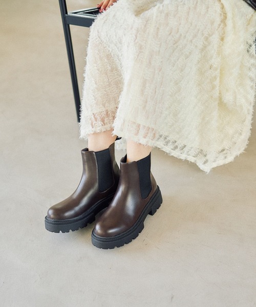 LEPSIM（レプシィム）の「サイドゴアブーツ　589571（ブーツ・レディース・ダークブラウン/ブラック・SMALL/LARGE/MEDIUM）」の4枚目の写真