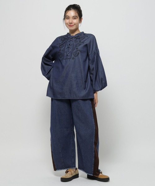 niko and…リメイクデニムパンツ　インディゴ niko and（ニコアンド）の「リメイクデニムパンツ【niko and