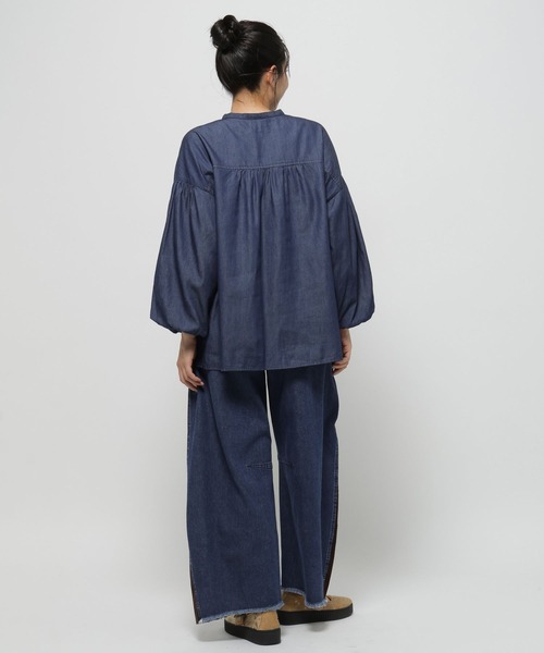 niko and...(ニコアンド)の「【一部店舗限定カラーあり】リメイク風コンビバレルパンツ(デニムパンツ・レディース・ブラック/アクア/ライトグレー/インディゴブルー/ライトブルー・MEDIUM/LARGE)」の12枚目の写真