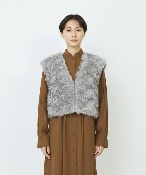 LOISIR（ロワズィール）の「【少量生産】シュタイフ・ファーベスト（ベスト・レディース・グレー・FREE）」の8枚目の写真