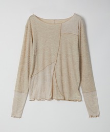 Muscat（マスカット）の「テレコパッチワークトップス（Tシャツ/カットソー）」