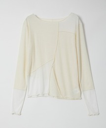Muscat（マスカット）の「テレコパッチワークトップス（Tシャツ/カットソー）」