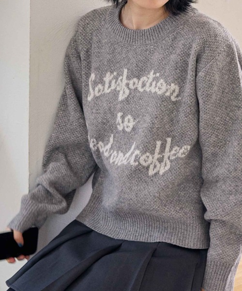 CHAN ME(チャンミ)の「ジャガードロゴニット(ニット/セーター・レディース・ネイビー/グレー/ブラウン・MEDIUM/LARGE)」の12枚目の写真