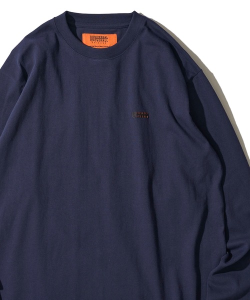 UNIVERSAL OVERALL(ユニバーサルオーバーオール)の「【UNIVERSAL OVERALL】3Dロゴ ロングスリーブクルーネックTシャツ / 3D LOGO LONG SLEEVE TEE(Tシャツ/カットソー・メンズ・ネイビー/ブラック/ミント/チャコールグレー/ホワイト/オートミール・X-LARGE/MEDIUM/SMALL/LARGE)」の1枚目の写真