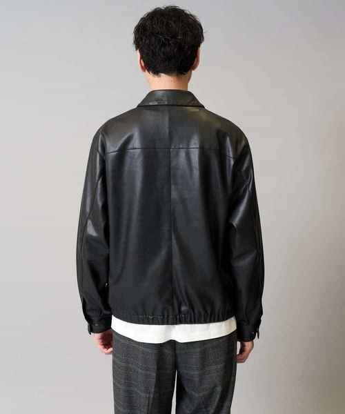 a.v.v(アーヴェヴェ)の「【洗濯機で洗える】フェイクレザーブルゾン(その他アウター・メンズ・ブラック・46/48)」の7枚目の写真