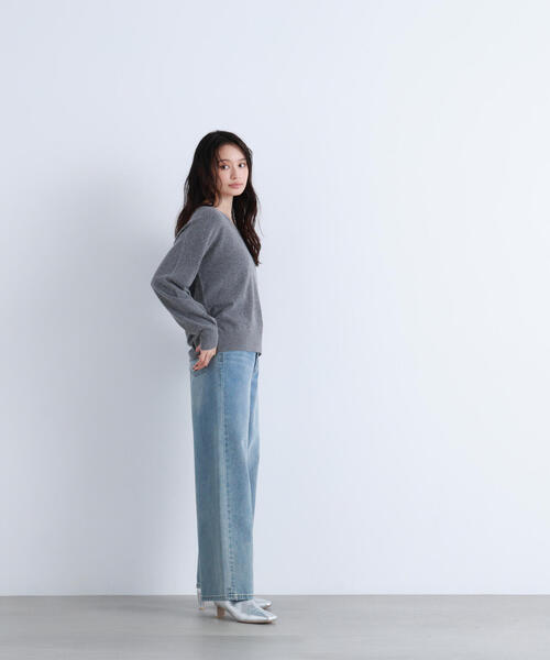 NATURAL BEAUTY BASIC(ナチュラルビューティーベーシック)の「◇FOX混ジェントリーシリーズ Vネックニット(ニット/セーター・レディース・オフホワイト/ダークブルー/ラベンダー/チャコールグレー・FREE)」の6枚目の写真