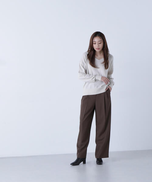 NATURAL BEAUTY BASIC(ナチュラルビューティーベーシック)の「◇FOX混ジェントリーシリーズ Vネックニット(ニット/セーター・レディース・オフホワイト/ダークブルー/ラベンダー/チャコールグレー・FREE)」の19枚目の写真