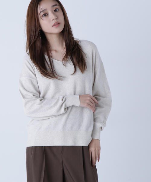 NATURAL BEAUTY BASIC(ナチュラルビューティーベーシック)の「◇FOX混ジェントリーシリーズ Vネックニット(ニット/セーター・レディース・オフホワイト/ダークブルー/ラベンダー/チャコールグレー・FREE)」の20枚目の写真