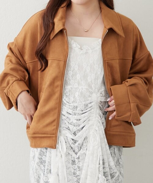 continuer de NICE CLAUP(コンティニューデナイスクラップ)の「WZIPフェイクスエードブルゾン(ブルゾン・レディース・キャメル/ブラウン・FREE)」の22枚目の写真