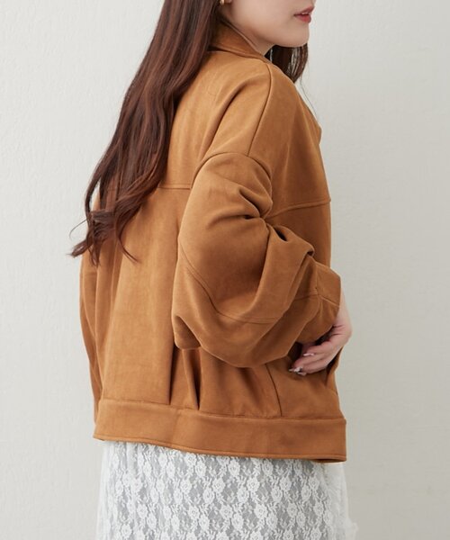 continuer de NICE CLAUP(コンティニューデナイスクラップ)の「WZIPフェイクスエードブルゾン(ブルゾン・レディース・キャメル/ブラウン・FREE)」の5枚目の写真