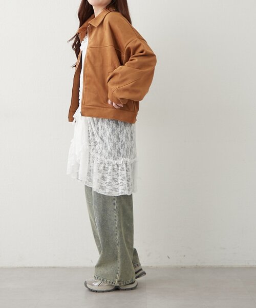 continuer de NICE CLAUP(コンティニューデナイスクラップ)の「WZIPフェイクスエードブルゾン(ブルゾン・レディース・キャメル/ブラウン・FREE)」の20枚目の写真