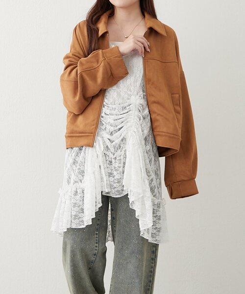 continuer de NICE CLAUP(コンティニューデナイスクラップ)の「WZIPフェイクスエードブルゾン(ブルゾン・レディース・キャメル/ブラウン・FREE)」の17枚目の写真