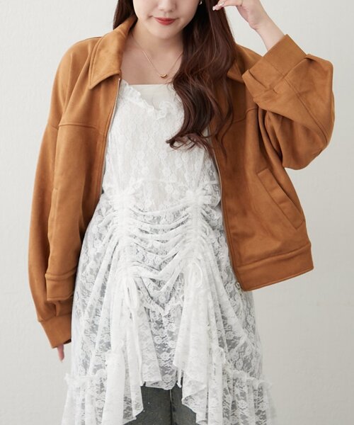 continuer de NICE CLAUP(コンティニューデナイスクラップ)の「WZIPフェイクスエードブルゾン(ブルゾン・レディース・キャメル/ブラウン・FREE)」の10枚目の写真