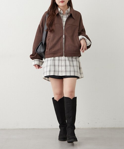 continuer de NICE CLAUP(コンティニューデナイスクラップ)の「WZIPフェイクスエードブルゾン(ブルゾン・レディース・キャメル/ブラウン・FREE)」の11枚目の写真