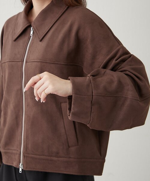 continuer de NICE CLAUP(コンティニューデナイスクラップ)の「WZIPフェイクスエードブルゾン(ブルゾン・レディース・キャメル/ブラウン・FREE)」の14枚目の写真