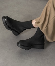 【bussola】ボリュームソールニットショートブーツ(955500)