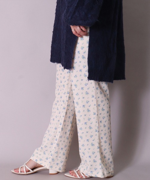 JEMORGAN(ジェーイーモーガン)の「(LK)【JEMORGAN】【パック入り】無地 & 小花柄 ワッフル パンツ(スウェットパンツ・レディース・ブラック/杢グレー/ネイビー/ナチュラル/ブルー系1/ピンク系1/パープル系1・FREE)」の5枚目の写真