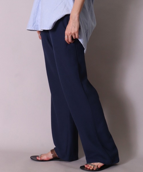 JEMORGAN(ジェーイーモーガン)の「(LK)【JEMORGAN】【パック入り】無地 & 小花柄 ワッフル パンツ(スウェットパンツ・レディース・ブラック/杢グレー/ネイビー/ナチュラル/ブルー系1/ピンク系1/パープル系1・FREE)」の4枚目の写真