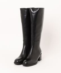 【INTER-CHAUSSURES】ラウンドトウサイドシームロングブーツ(I53215)