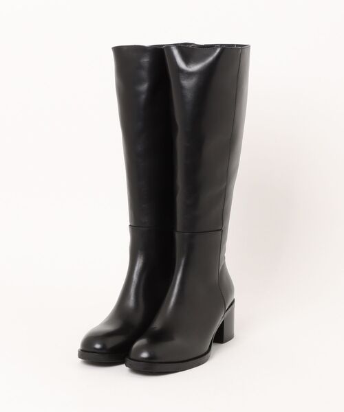 inter-chaussures(インターショシュール)の「【INTER-CHAUSSURES】ラウンドトウサイドシームロングブーツ(I53215)(ブーツ・レディース・ブラック・38/37)」の1枚目の写真