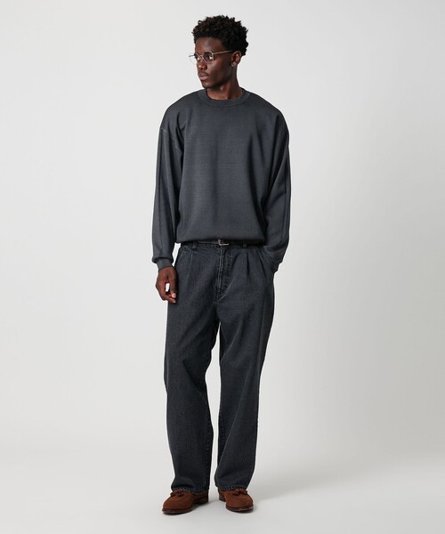 BEAUTY&YOUTH UNITED ARROWS(ビューティーアンドユースユナイテッドアローズ)の「<OWNESS>SNOW WASH スムース クルーネック ニット(ニット/セーター・メンズ・ダークグレー/ナチュラル・M/L)」の6枚目の写真