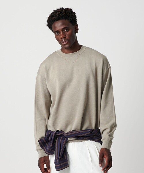 【OWNESS】 WASH スムース クルーネック ニット OWNESS＞SNOW WASH スムース クルーネック ニット（ニット/セーター