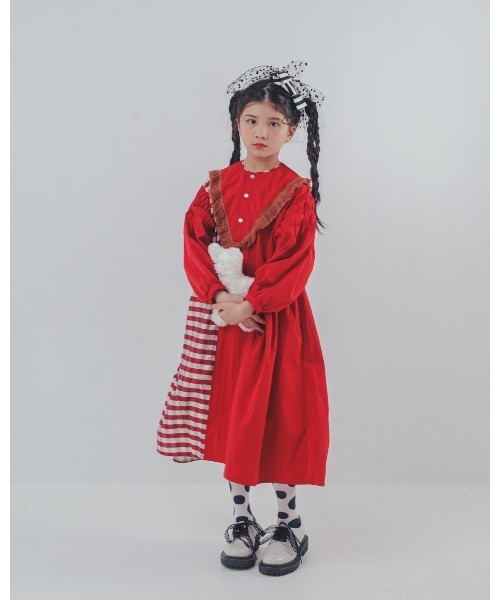 unica（ユニカ）の「2ピースブロックチェックワンピース（ワンピース・キッズ・ブラック/レッド・M/L/XL/S）」の9枚目の写真