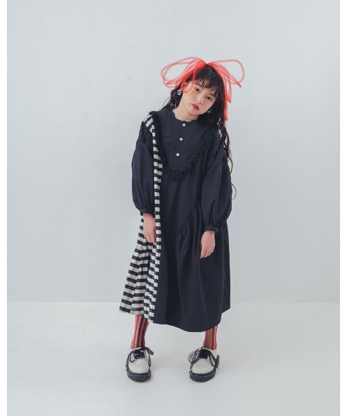 unica（ユニカ）の「2ピースブロックチェックワンピース（ワンピース・キッズ・ブラック/レッド・M/L/XL/S）」の10枚目の写真