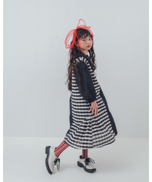 unica（ユニカ）の「2ピースブロックチェックワンピース（ワンピース・キッズ・ブラック/レッド・M/L/XL/S）」の12枚目の写真