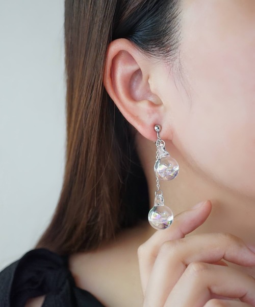 CERCA（チェルカ）の「jolie minette/2連 水入りオーロラガラス イヤリング/アレルギー対応（イヤリング・レディース・シルバー/ゴールド・FREE）」の13枚目の写真