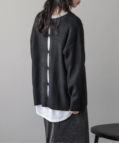 AMELY(エミリー)の「2WAYリブニットカーディガン(カーディガン/ボレロ・レディース・ベージュ/グレー/ブラック・フリー)」の1枚目の写真