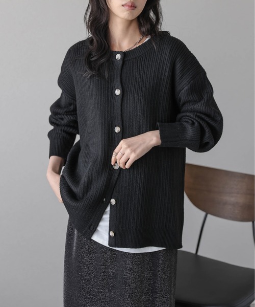AMELY(エミリー)の「2WAYリブニットカーディガン(カーディガン/ボレロ・レディース・ベージュ/グレー/ブラック・フリー)」の7枚目の写真