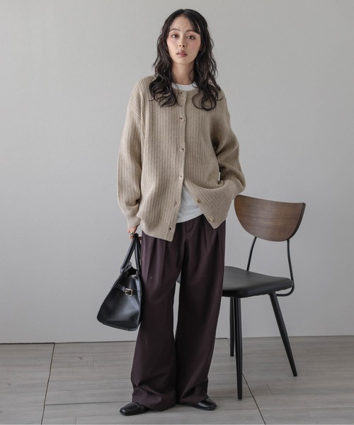 AMELY(エミリー)の「2WAYリブニットカーディガン(カーディガン/ボレロ・レディース・ベージュ/グレー/ブラック・フリー)」の13枚目の写真
