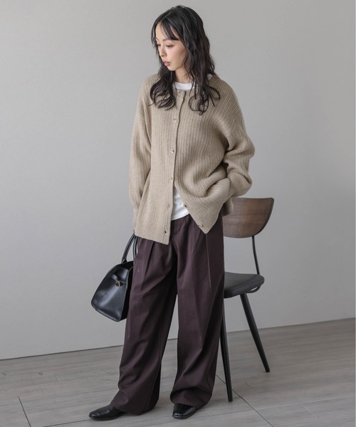 AMELY(エミリー)の「2WAYリブニットカーディガン(カーディガン/ボレロ・レディース・ベージュ/グレー/ブラック・フリー)」の14枚目の写真