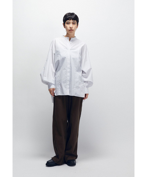 1er Arrondissement(プルミエアロンディスモン)の「コットンポプリンバンドカラーシャツ(シャツ/ブラウス・レディース・ストライプ/ブルー系その他4・38/36)」の13枚目の写真