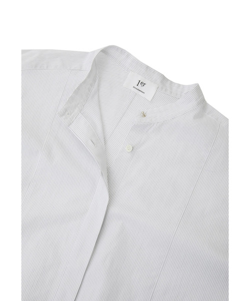 1er Arrondissement(プルミエアロンディスモン)の「コットンポプリンバンドカラーシャツ(シャツ/ブラウス・レディース・ストライプ/ブルー系その他4・38/36)」の21枚目の写真