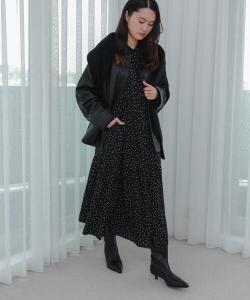 URBAN RESEARCH（アーバンリサーチ）の「ギャザーティアードワンピース（ワンピース・レディース・ブラック/チャコールグレー・FREE）」の21枚目の写真