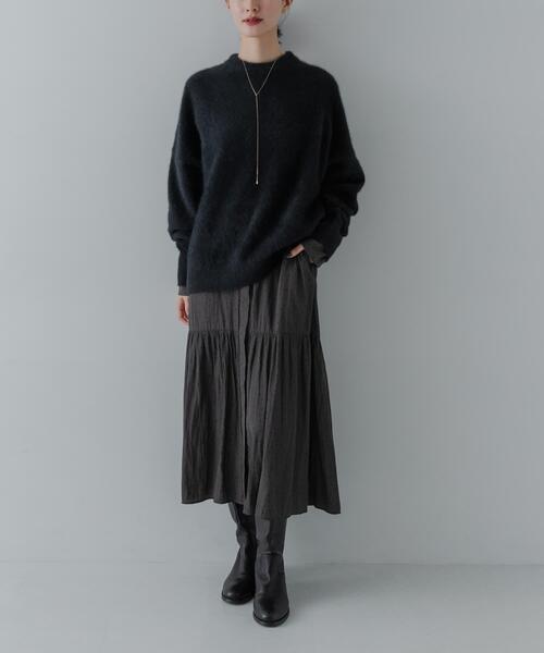 URBAN RESEARCH（アーバンリサーチ）の「ギャザーティアードワンピース（ワンピース・レディース・ブラック/チャコールグレー・FREE）」の9枚目の写真