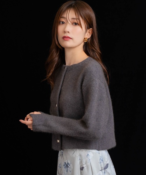 NOELA(ノエラ)の「ラクーンブレンドニットジャケット(ニット/セーター・レディース・ピンク/イエロー/ベージュ/チャコールグレー・フリー)」の14枚目の写真