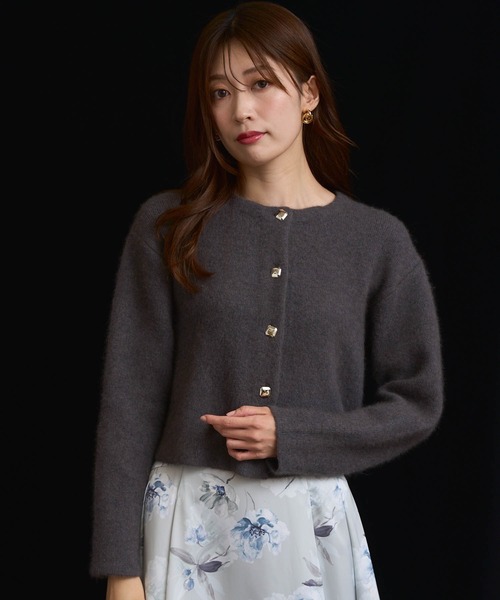 NOELA(ノエラ)の「ラクーンブレンドニットジャケット(ニット/セーター・レディース・ピンク/イエロー/ベージュ/チャコールグレー・フリー)」の13枚目の写真