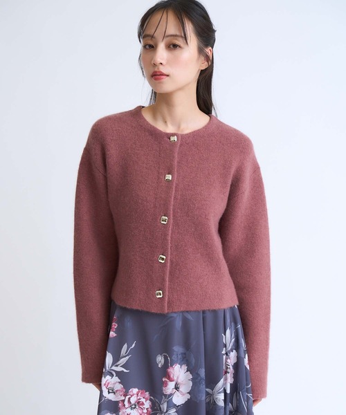 NOELA(ノエラ)の「ラクーンブレンドニットジャケット(ニット/セーター・レディース・ピンク/イエロー/ベージュ/チャコールグレー・フリー)」の9枚目の写真